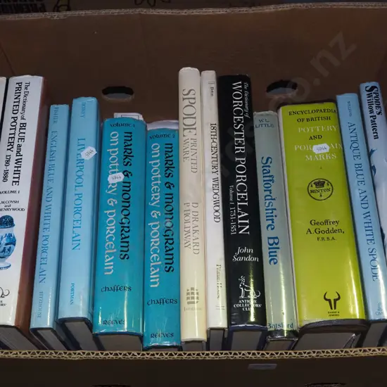 box of English pottery reference books