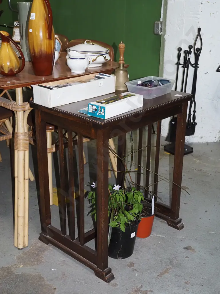 solid oak refectory based hall table H690 W580 420 Image 1++