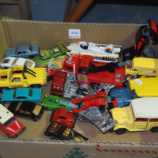 box of toy vehicles