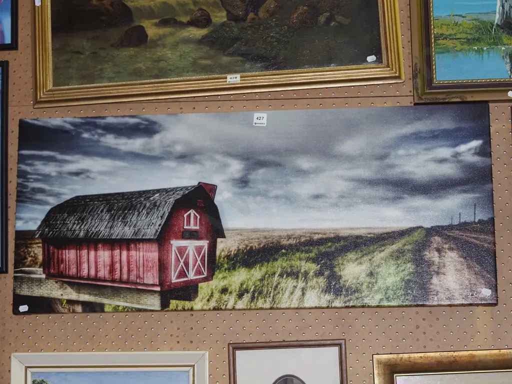 photo print on boxed canvas - country road, letterbox Image 1++