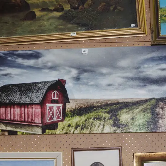 photo print on boxed canvas - country road, letterbox