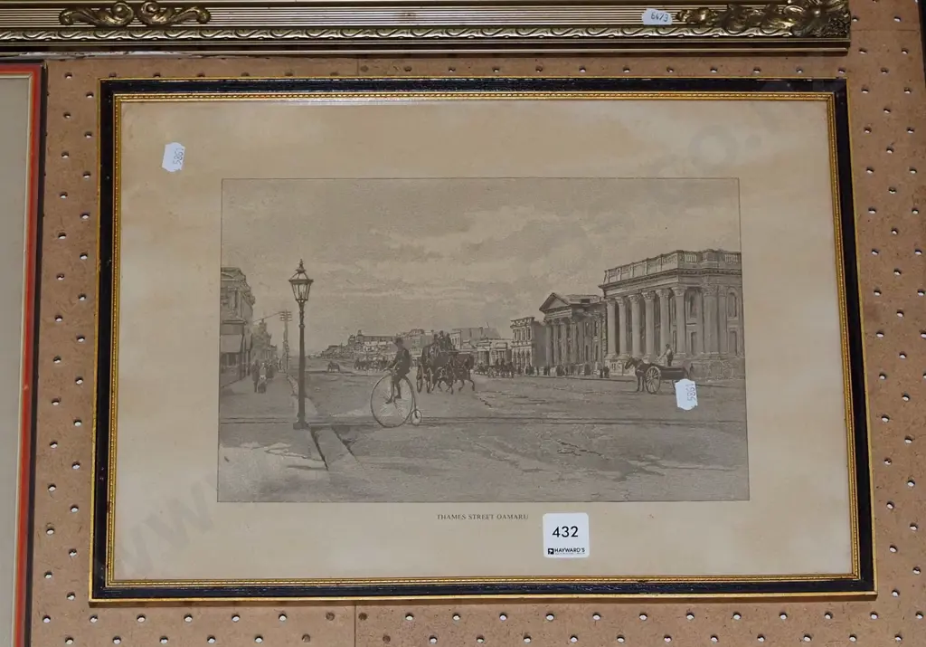 framed etching - Thames St, Oamaru Image 1++