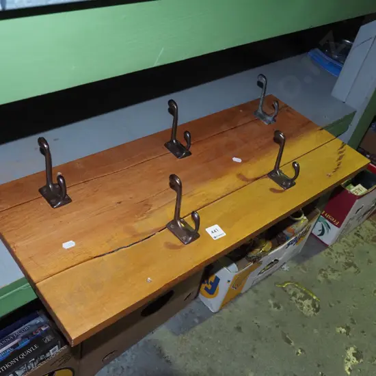 5x coat hooks on rimu board