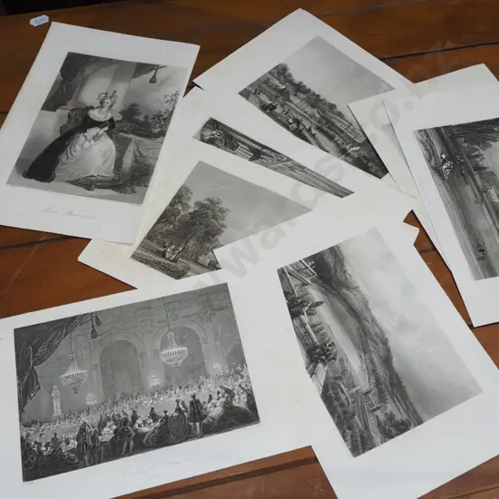 various unframed etchings  - foxing