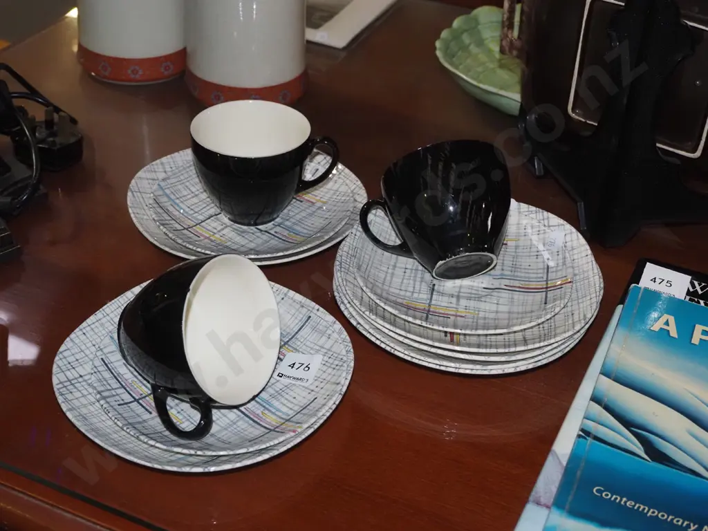 Meakin Folk Weave cups, saucers, plates Image 1++