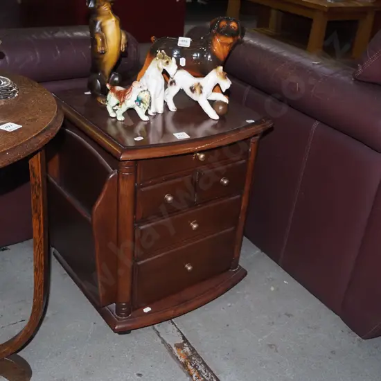 solid wood end table/cabinet/5 drawer chest H480 W400 D350