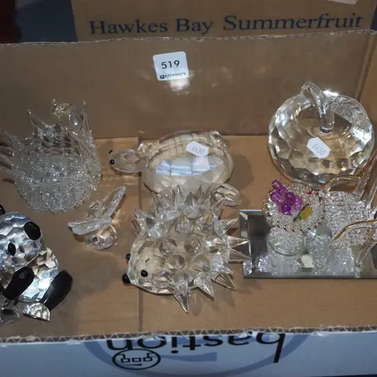 box of crystal figurines