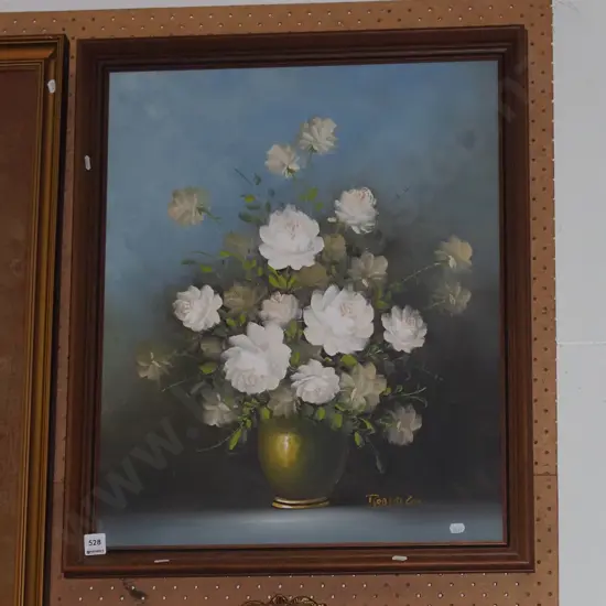 framed oil - flowers