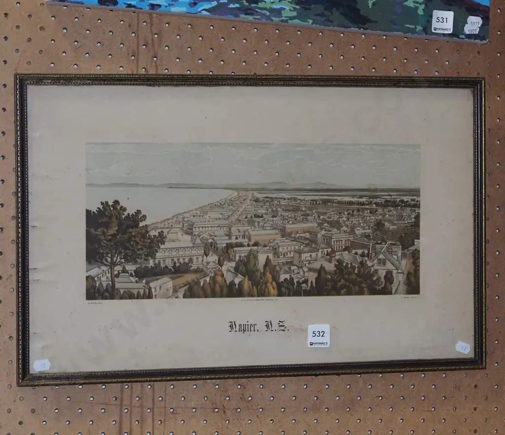 framed historical print - Napier - foxing/damage Image 1++