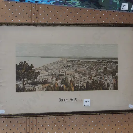 framed historical print - Napier - foxing/damage