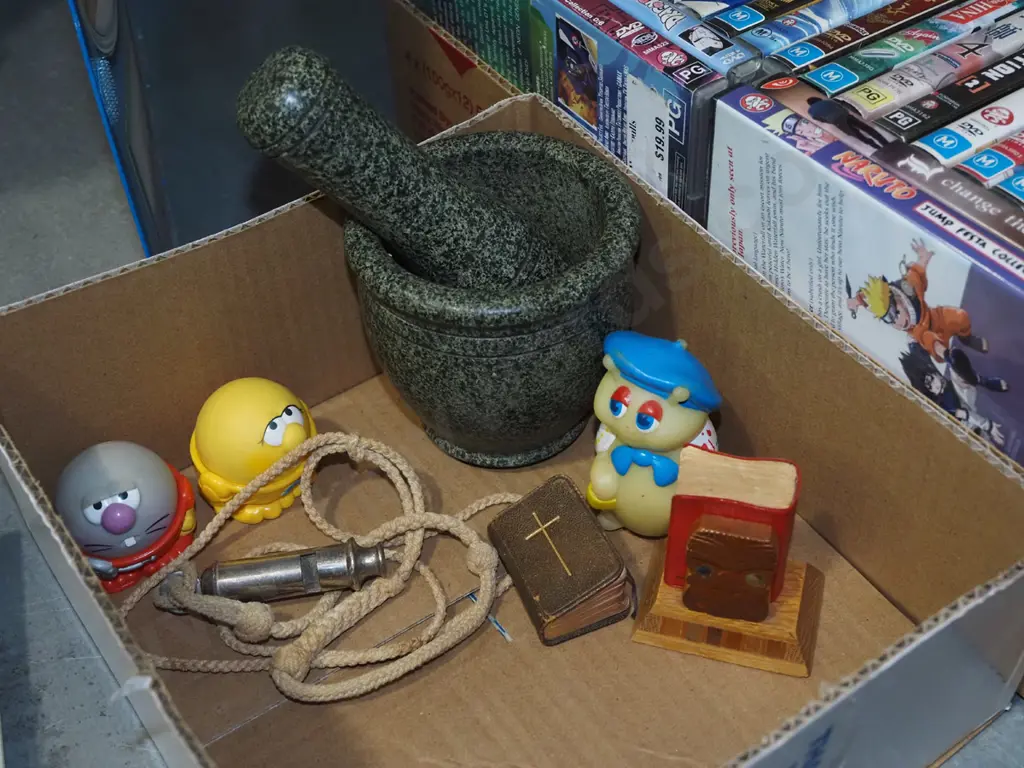 box; mortar pestle, policeman whistle etc Image 1++