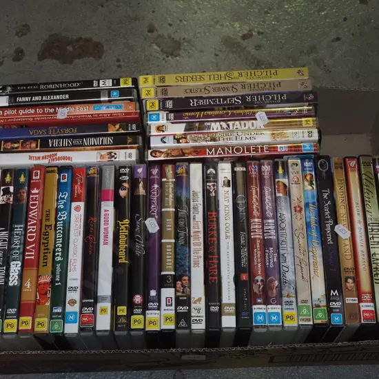 box of DVDs