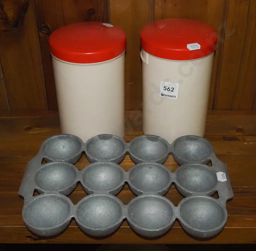2x plastic Tiger Tea tins, gem iron Image 1++