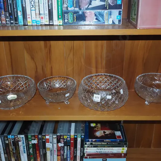 4x cut crystal bowls