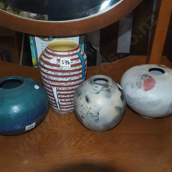 3x studio pottery vases, German pottery vase Tallest H210