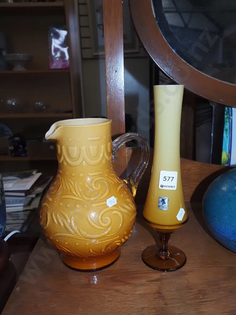 orange glass jug, vase H260 Image 1++