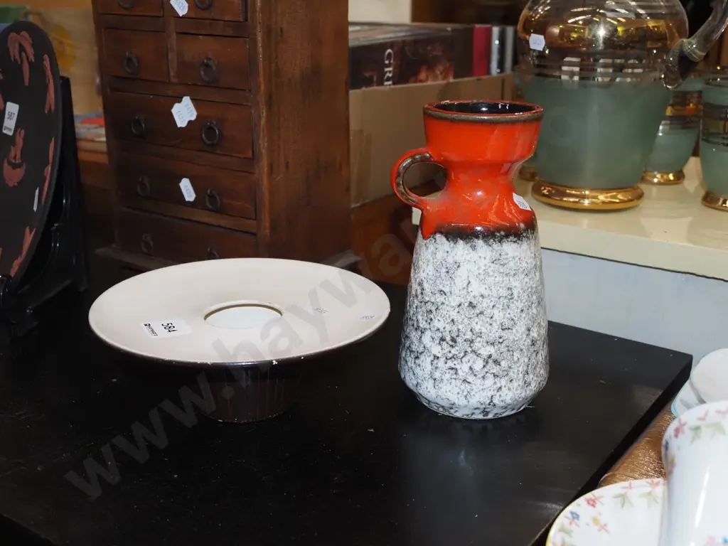 small German pottery vase, Crown Lynn bowl Image 1++