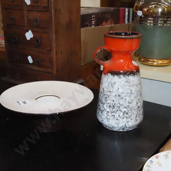 small German pottery vase, Crown Lynn bowl