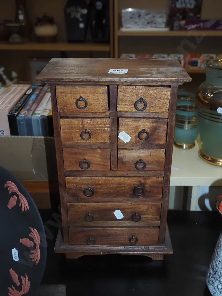 small wooden jewellery/specimen chest H320 Image 1++