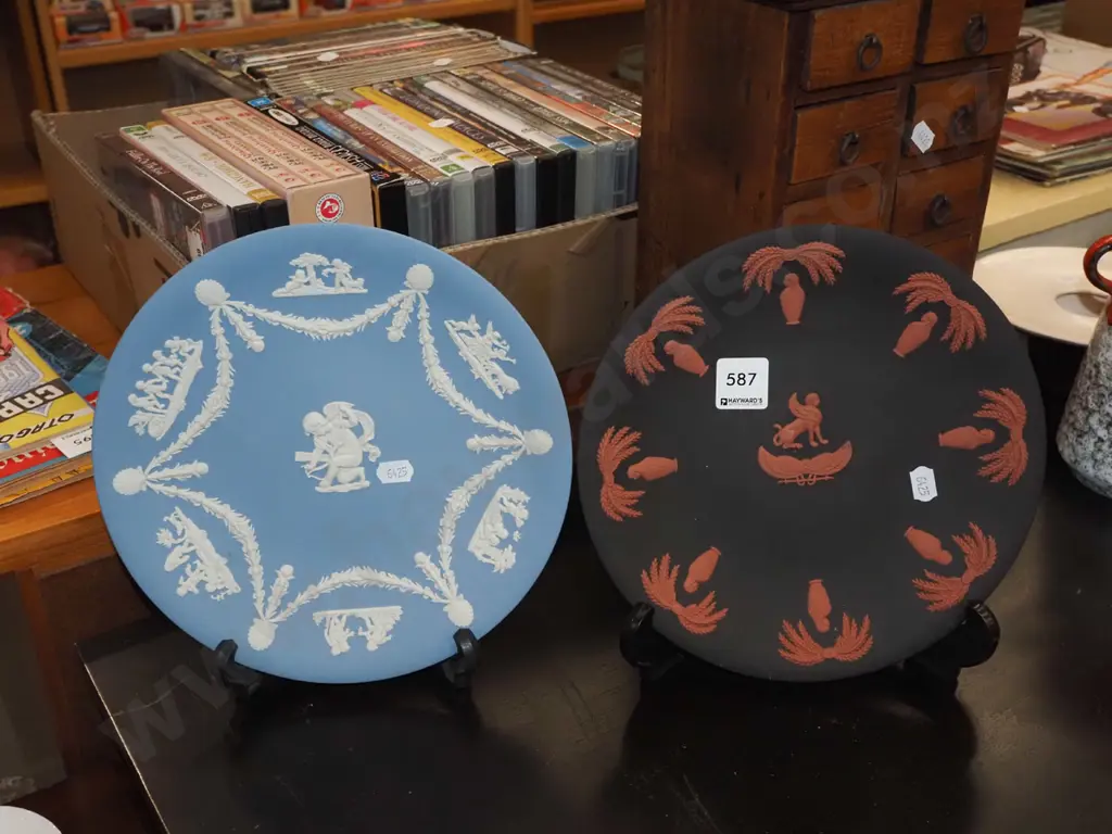 Wedgwood black and blue jasperware plates Image 1++