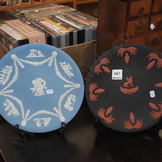 Wedgwood black and blue jasperware plates