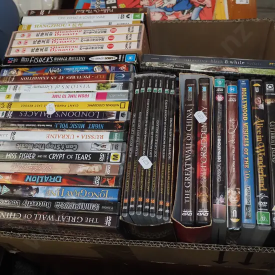 box of DVDs