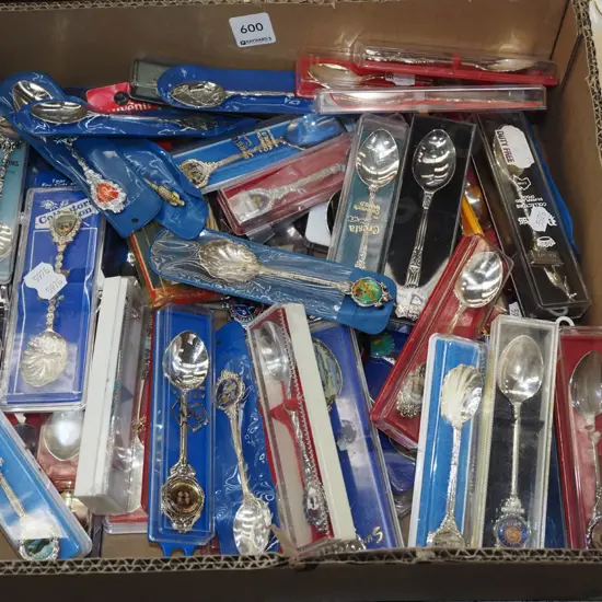 box of souvenir teaspoons