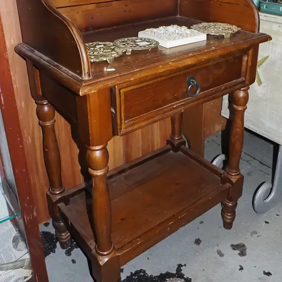 solid pine 2 tier hall table