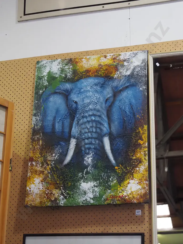 elephant mixed media on canvas Image 1++