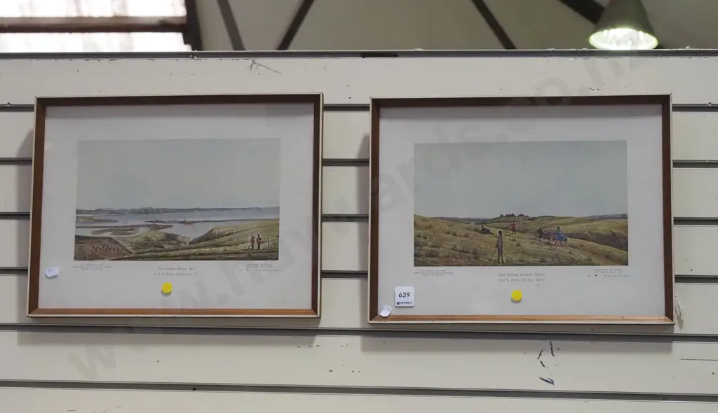 2x framed NZ historic prints - Napier - yellow dots Image 1++