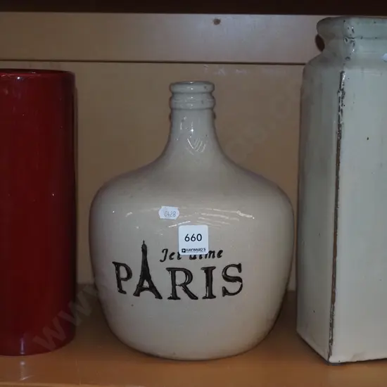 bottle and 2 vases H300