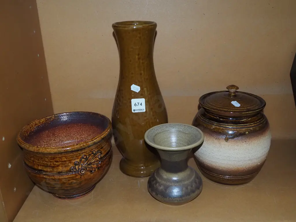 pottery planter, canister, 2x vases H300 Image 1++