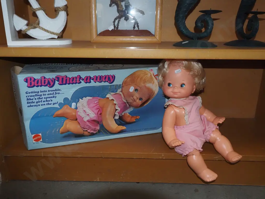 boxed Baby That A Way doll - some staining to doll's clothes Image 1++