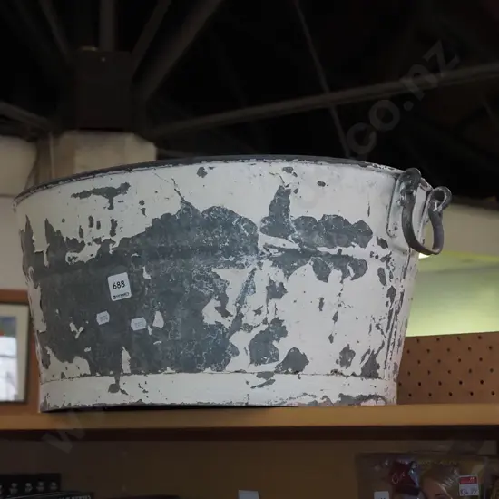 galvanised double handled bath