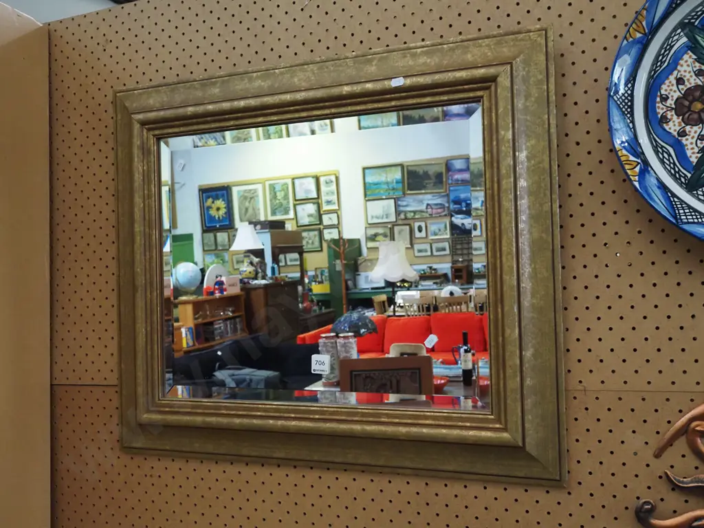 gilt framed wall mirror H570 W660 Image 1++