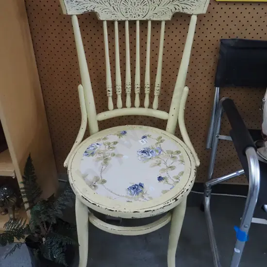 pressed wood spindle back dining chair