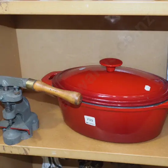 metal punch, cast enamel casserole Diam370