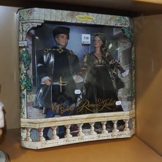 boxed Ken and Barbie Romeo and Juliet - damagae to box