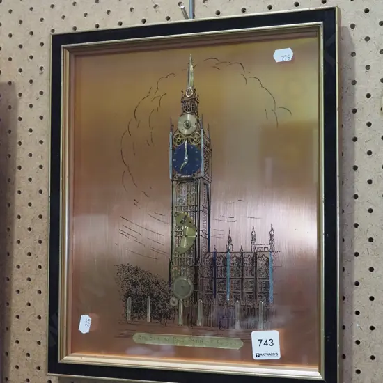 etched copper Big Ben wall clock