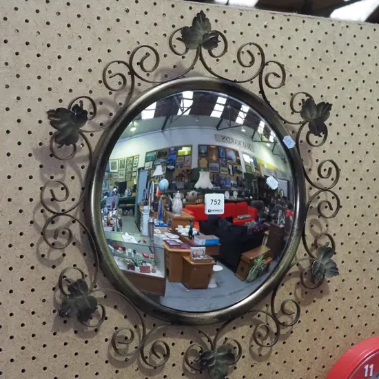 metal retro convex wall mirror