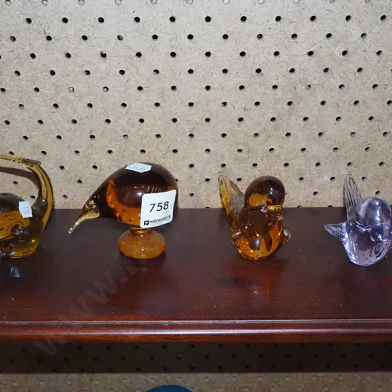 4x art glass figurines H70