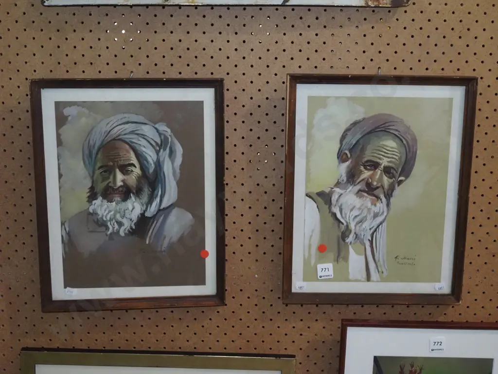 2x framed watercolours - portraits Image 1++