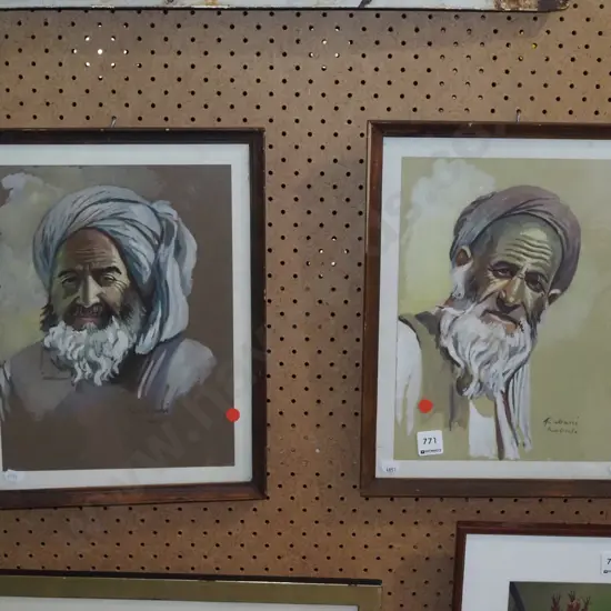2x framed watercolours - portraits