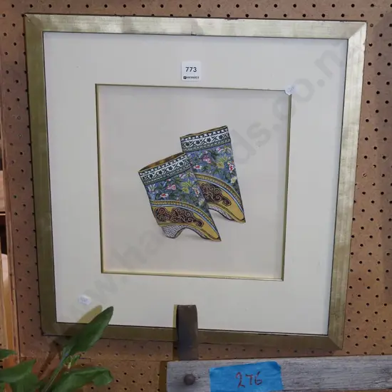 framed Asian watercolour - small shoes