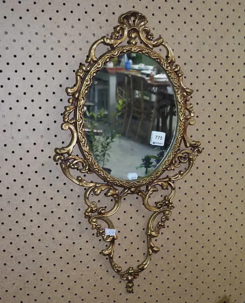 ornate gilt framed wall mirror H540 Image 1++