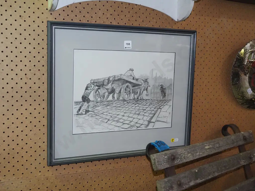 framed digital print - boys hanging off back of car Image 1++
