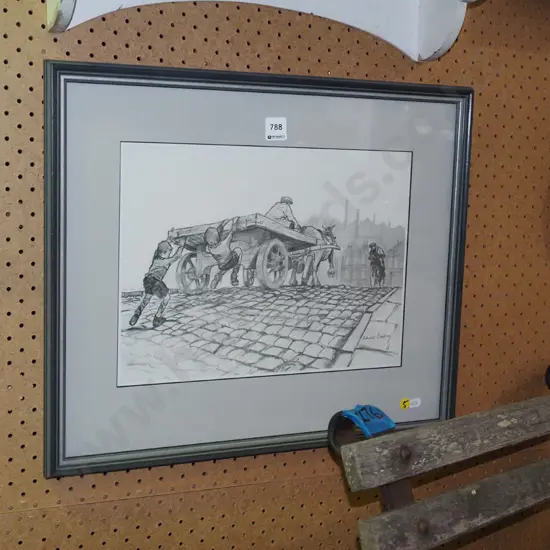 framed digital print - boys hanging off back of car