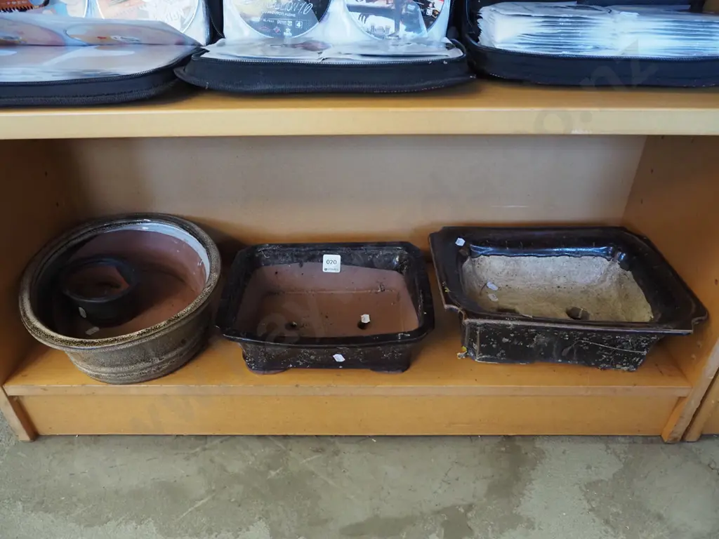 4x glazed bonsai planters Image 1++