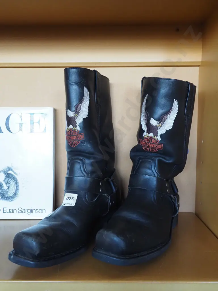 pair of Harley Davidson motorcycle boots Size 10 US Image 1++