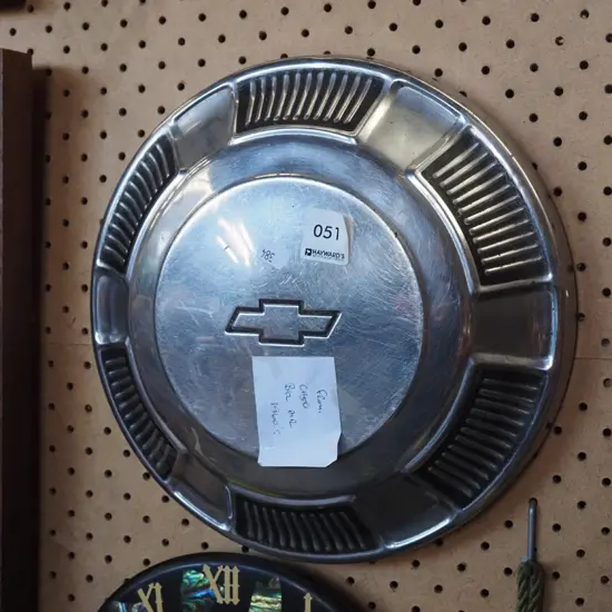 hub cap from 1960s Chevy Bel Air